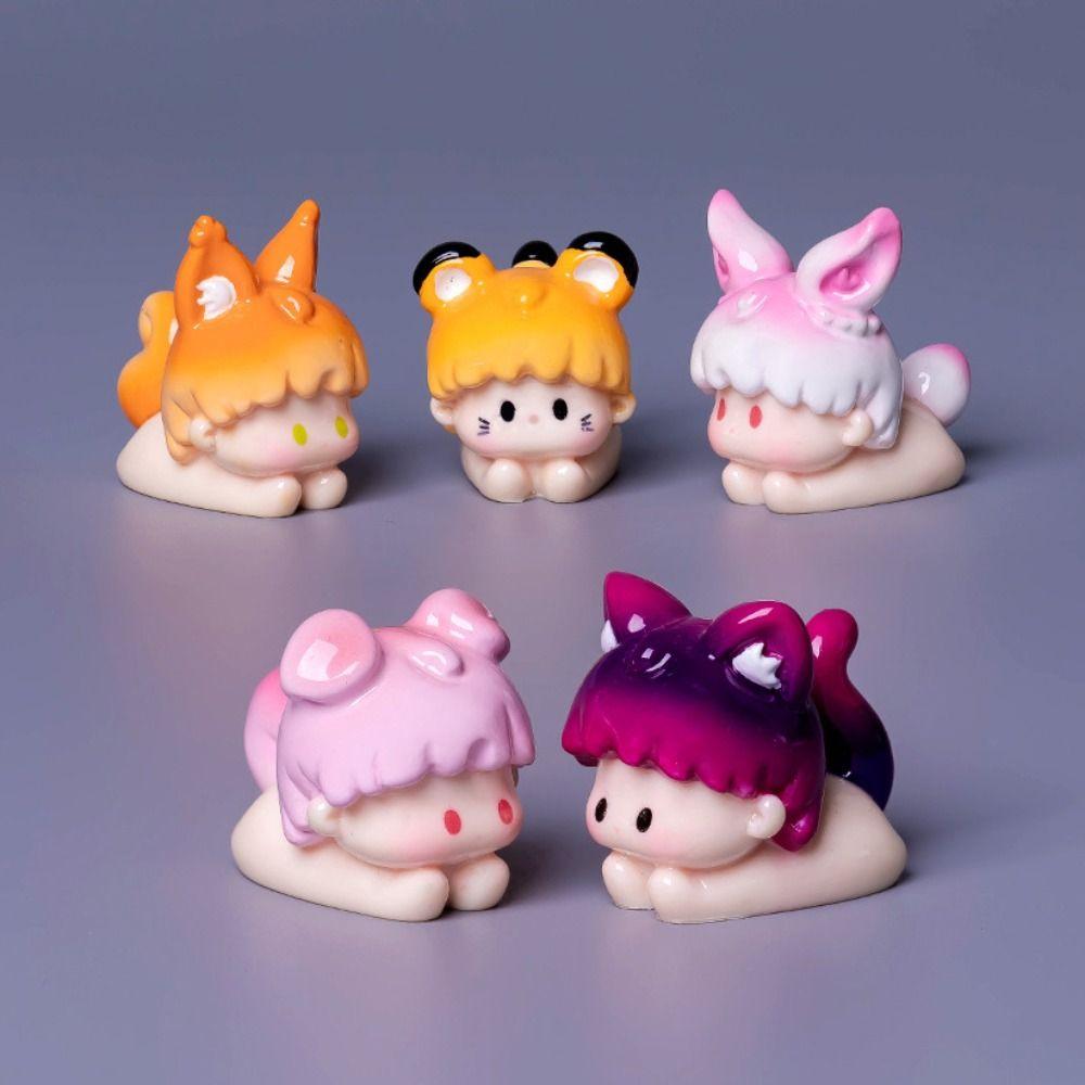 Cartoon Style Miniature Animal Figurine DIY Craft Mini Animal Model Resin Animal Model Cake Topper