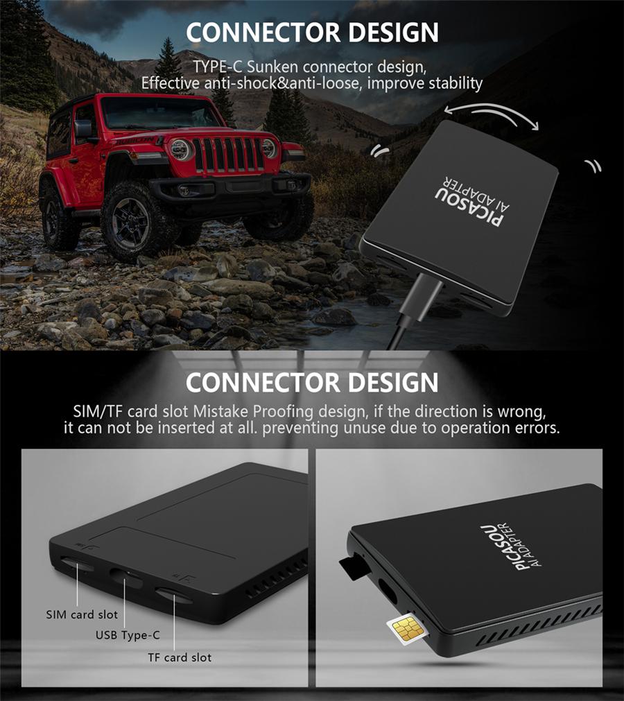 4G LTE Carplay Mini Android Box Wireless Carplay Android Auto Ai Box Car Multimedia-Player 4+64G Audio Navigation