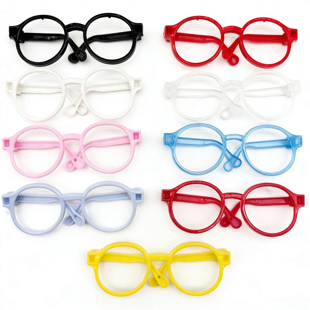 10cm & 20cm Cotton Plush Bear Glasses - Self-Deprecating Bear Doll Accessories
