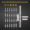 24-in-1 Magnetic Screwdriver Set, Multifunctional Hand Tool Kit with Detachable T-Handle Ratchet, DIY Home Maintenance Tool Box