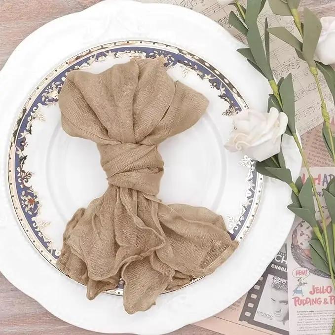 60PCS Cheesecloth Napkins Gauze Napkins Wedding Decor Baby Shower Dinner Bridal Shower Birthday Party Arches Cake Table Decor