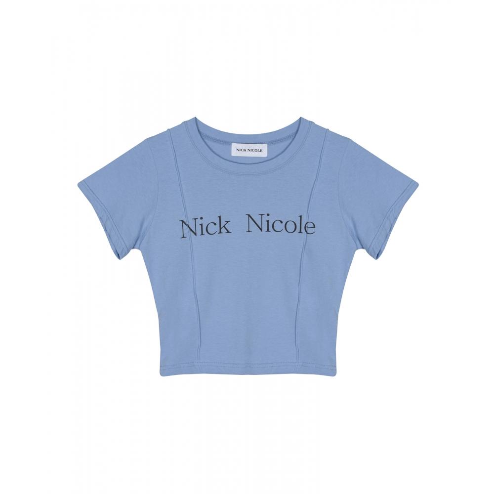 

NICKNICOLE NICOLE PINTUCK CROP TEECOBALT BLUE