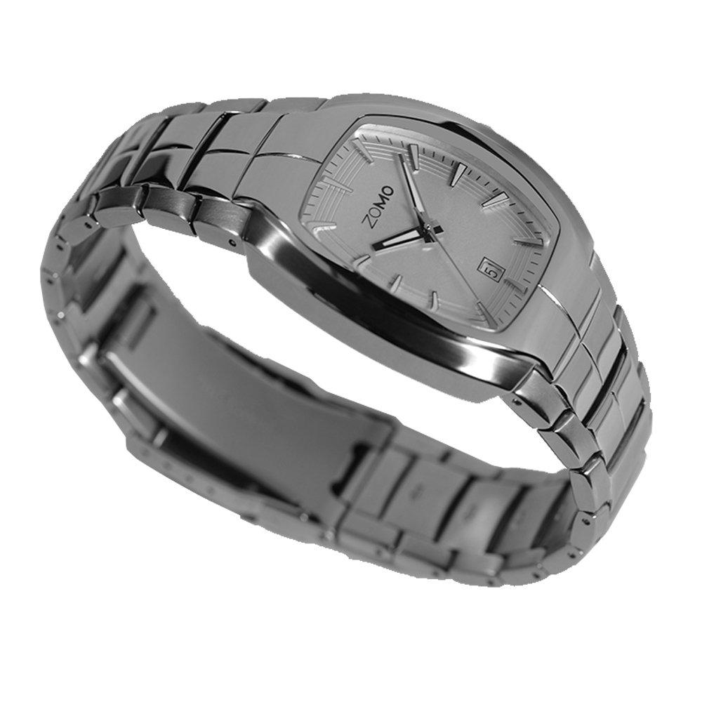 Adore Quartz Swiss Movement Stainless Steel Bracelet Waterproof Square Unique Regular Number Dial Clock [ZOMO 3656] Men's Multi-Hand (White)