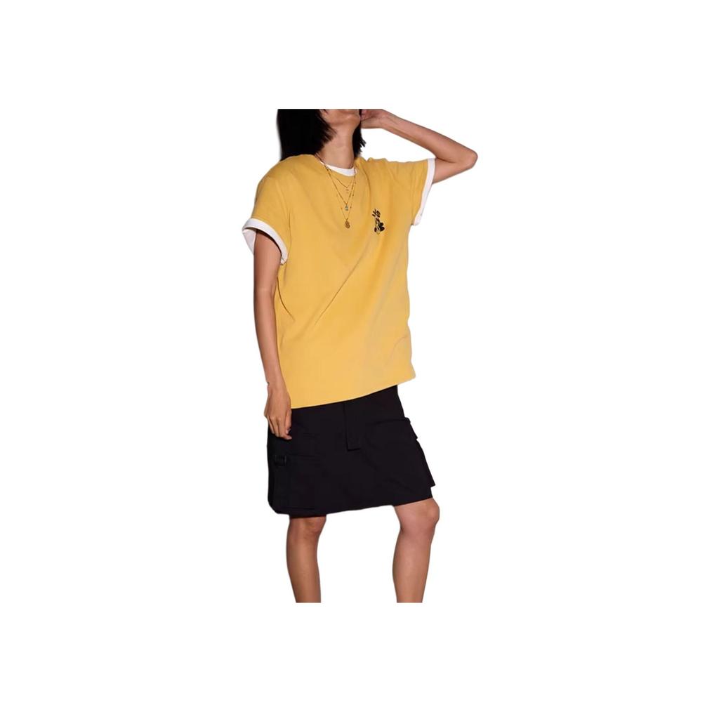 Vans Simple Round Neck Pullover Short Sleeve T-Shirt Women tops Ginger-Yellow VN000NNPOC2