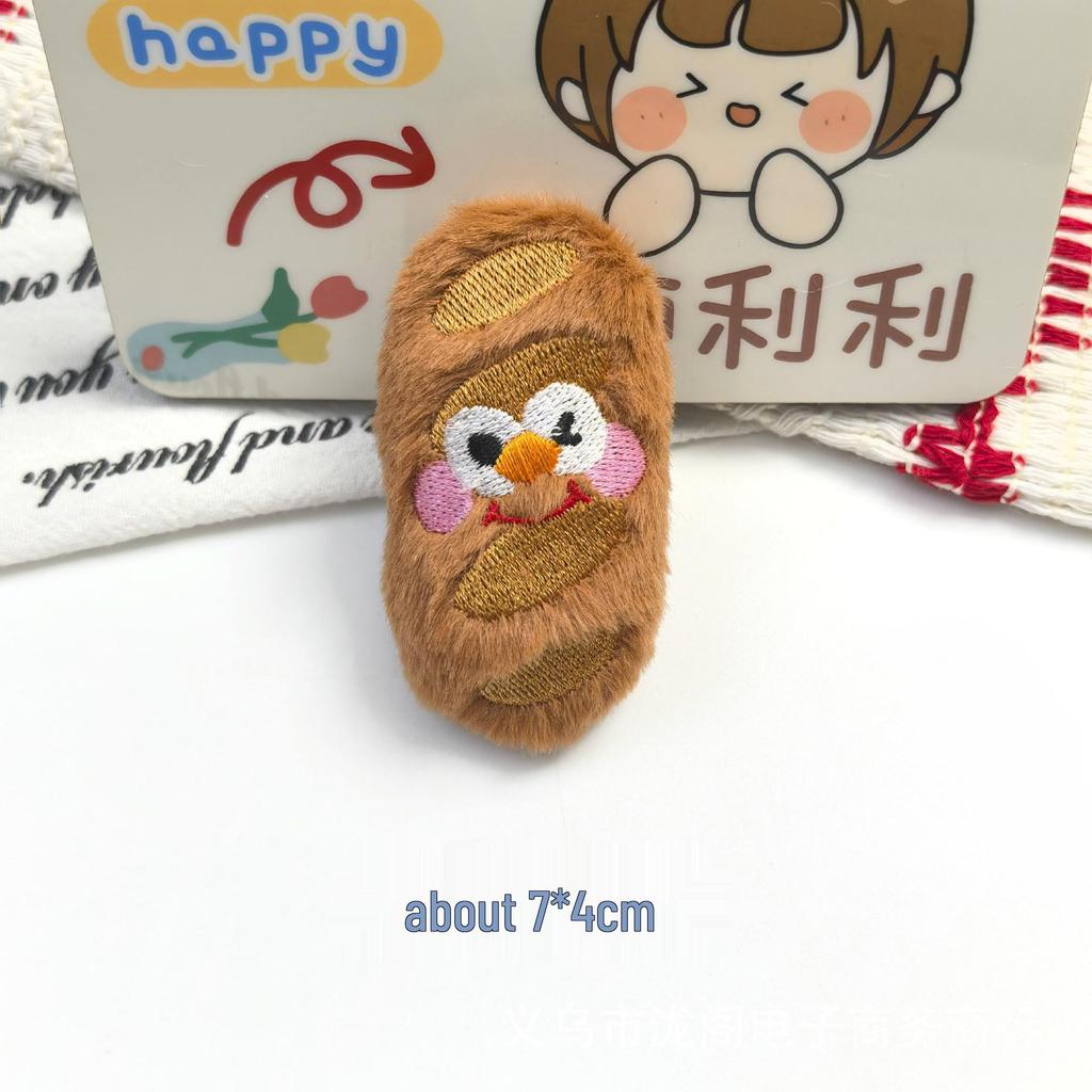 Cartoon Cookie Plush Brooch and Hair Clip Accessory