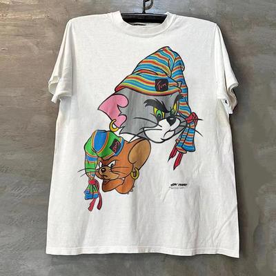 Tom and Jerry Cat and Mouse Classic Comedy Animated Vintage American Short-sleeved 2025 Fashion Summer T-shirt Trendy Handsome