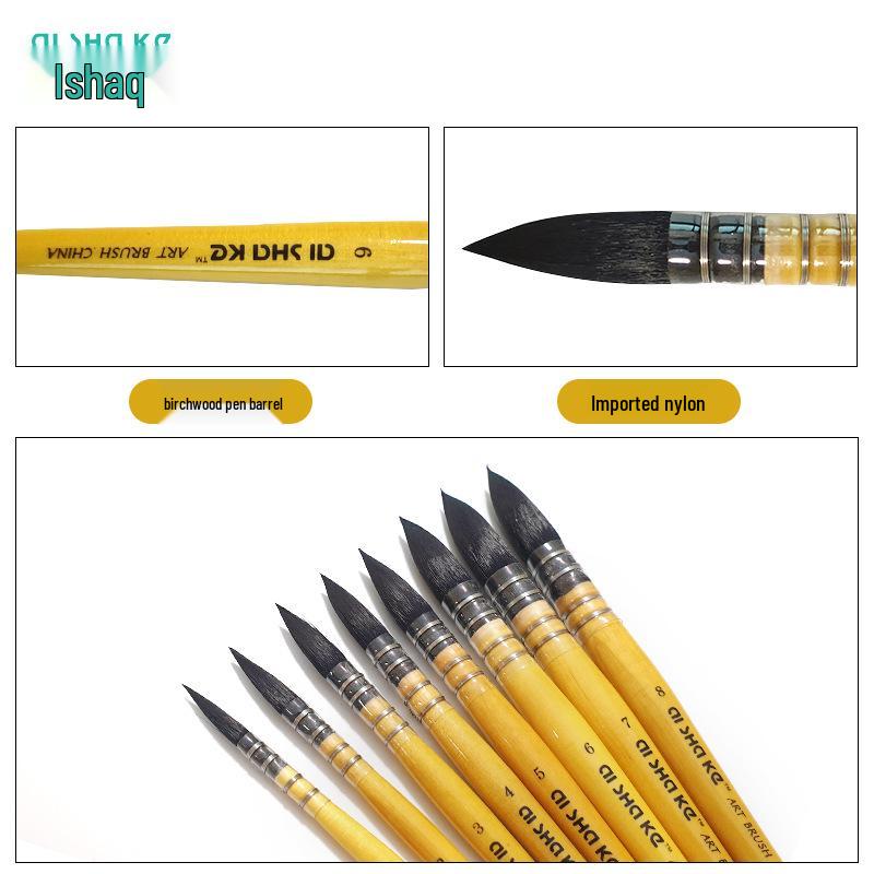 Aishake Roter Dicker Mann Eichhörnchenhaar Aquarell- & Ölmalpinselset