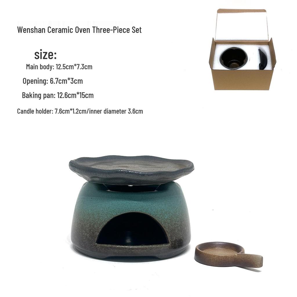Handmade Retro Japanese Coarse Pottery Incense Burner and Tea Diffuser with Dry-Fire Cedar Baking Function