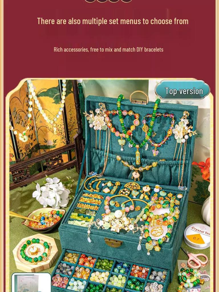 Children's Handcrafted Glass Bead Bracelet DIY Kit - Ancient Style Jewelry Gift