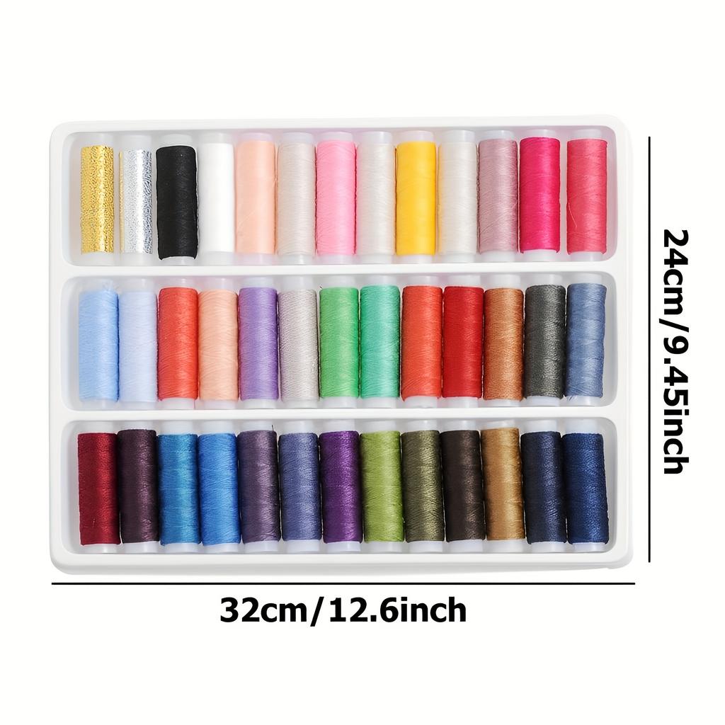39pcs/box Sewing Thread Kit Colorful Polyester Roll Threads DIY Embroidery Craft Materials Suit for Machine Hand Sewing JXB
