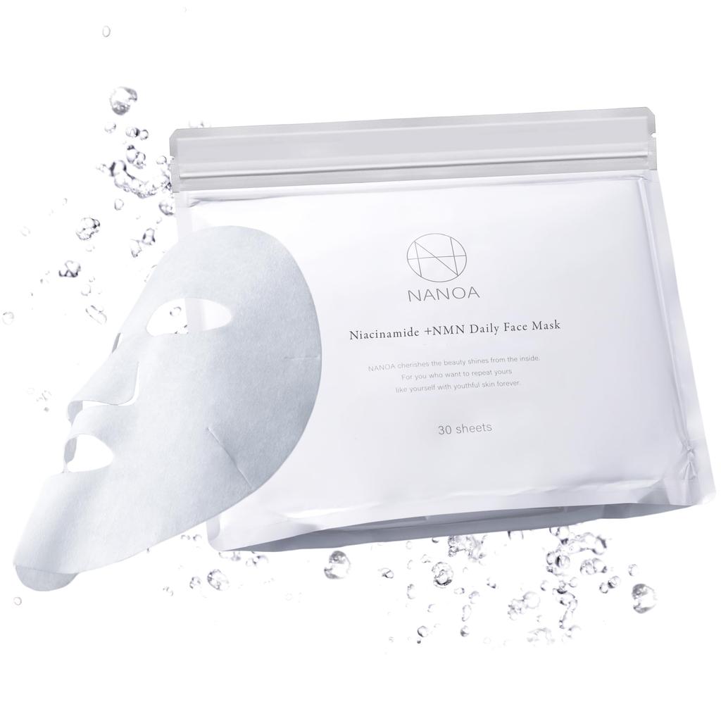 NANOA Niacinamide NMN Daily Face Human Stem Cell Exosome Sheet Vitamin C Pore Aging High Quality Day Face 30 Sheets Pack, Doctors' Favorite, Mask,