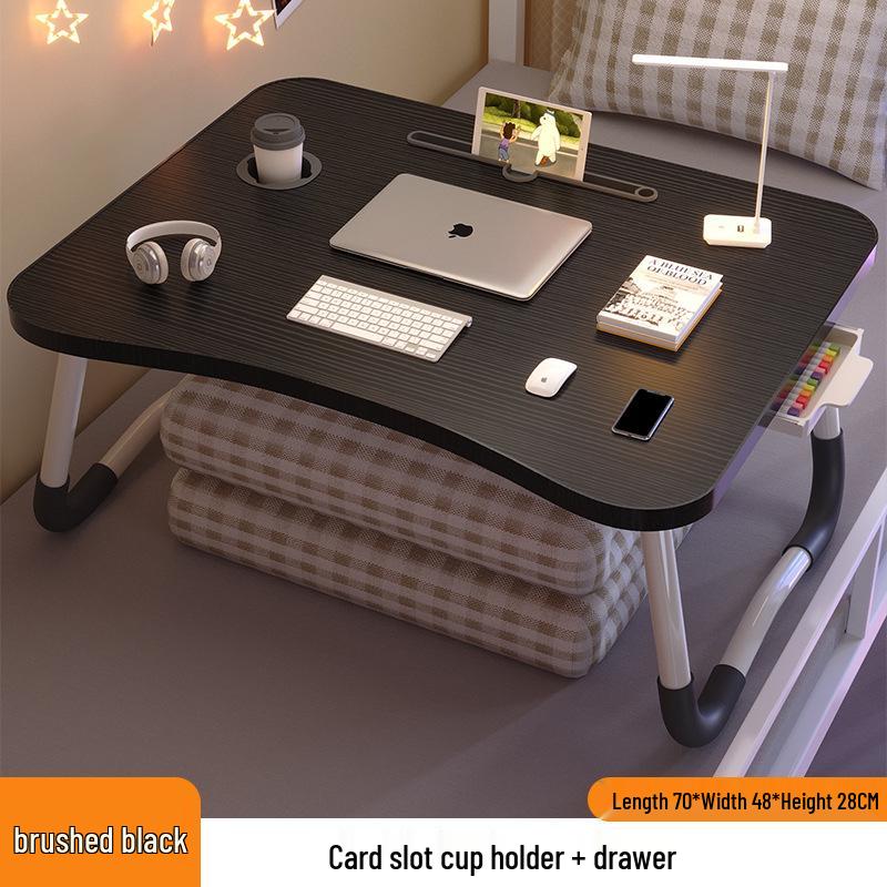 Folding Bedside Desk/Table for Laptop & Study - Bay Window, Bedroom, or Pit Use with Large Brackets