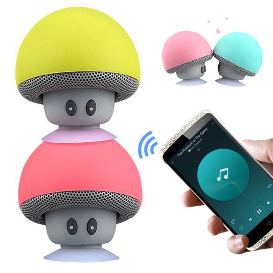 Portable Mini Cute Mushroom Waterproof Sucker Bluetooth-compatible Speaker Bass Sound Box