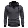 2025 Men's Fashionable Casual Two-Piece Slim-Fit Contrasting Color Hooded Cardigan Jacket