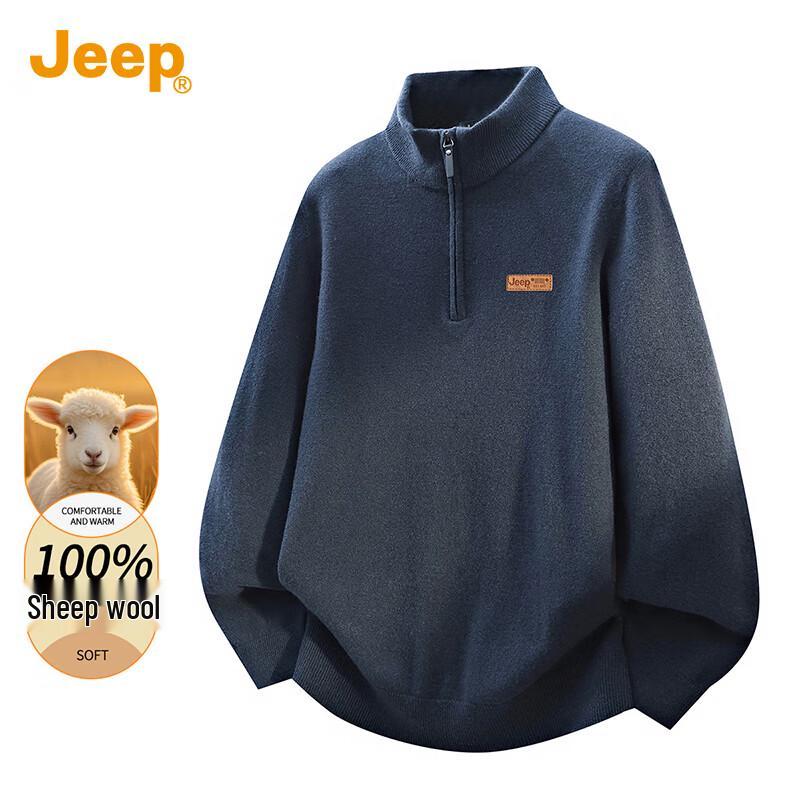 

Jeep Мужской свитер на молнии из 100% мериносовой шерсти M
