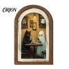 Cute Ghost Decoration Arch Wooden Sign, Halloween Table Rustic Farmhouse Arched Sign Shelf Decor, Decorative Wall Art for Mantel Living Room