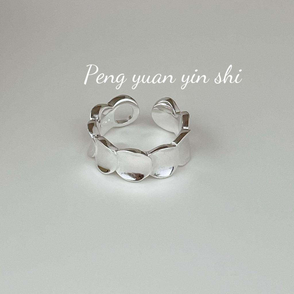 Su Chuang S925 Sterling Silver Fish Scale Twist Open Ring - Light Luxury Design