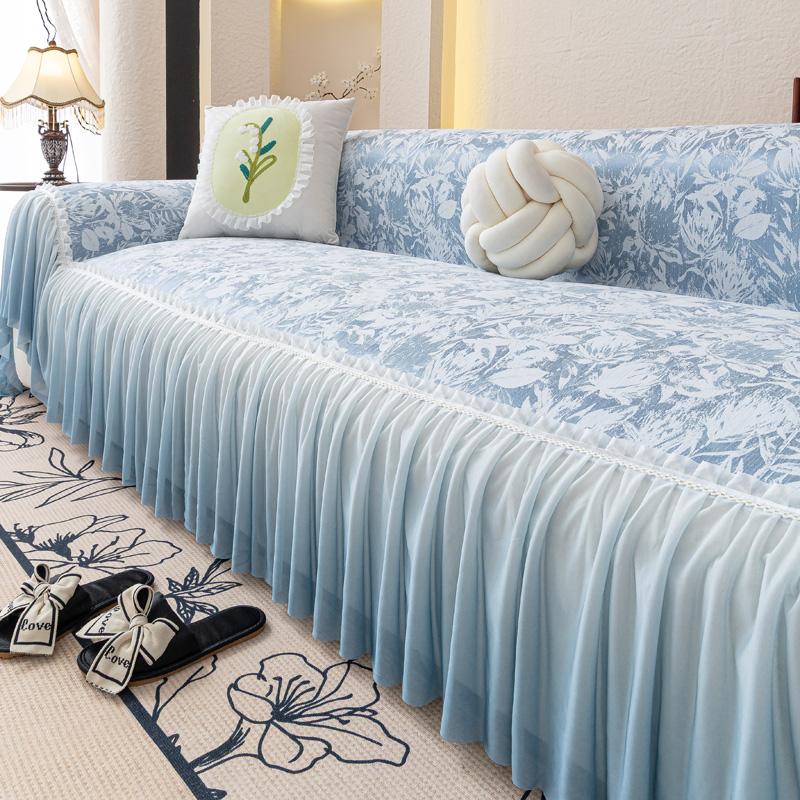 

Light Luxury Gradient Simple Sofa Towel, Machine Washable for All Seasons, Home Decoration Sofa Cover 180*130cm синій