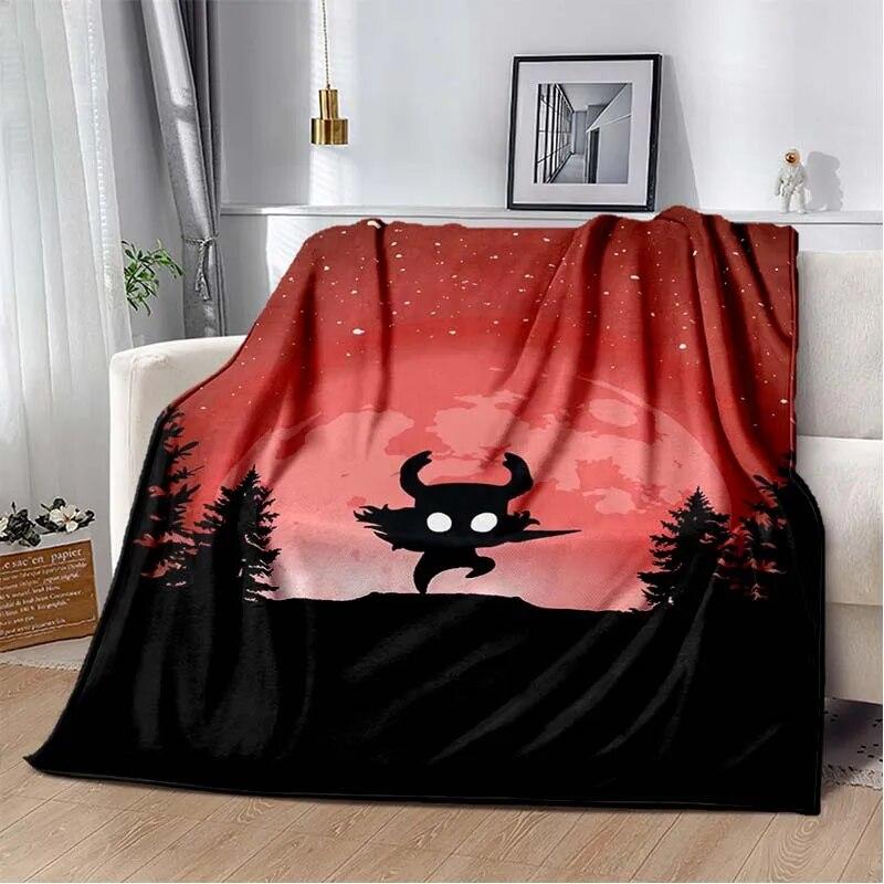Spill Hollow Knight 3D-trykket Kunst Fleecepledd for Senger Fottur Piknik Tykk Dyne Sengeteppe Fleece Kastepledd