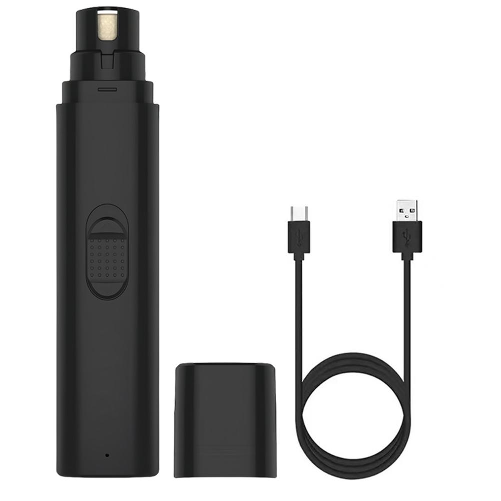 

Электрический триммер для ногтей домашних животных, безболезненный уход за лапами и сглаживание ногтей для домашних животных, перезаряжаемый для маленьких, средних и больших собак, кошек чёрный