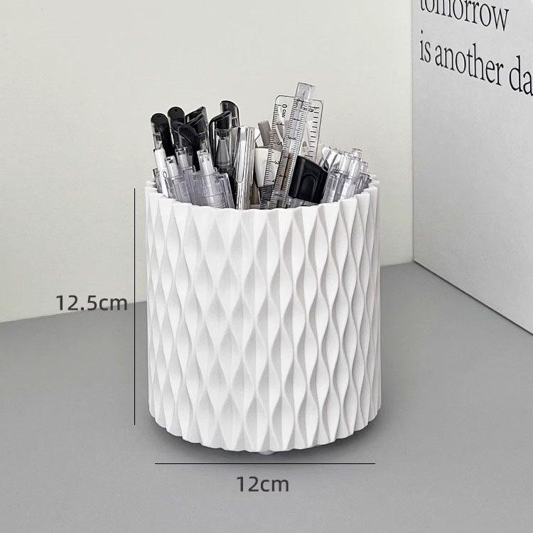1pcs Rotating pen holder, office desktop storage box, large capacity pen holder, ins high-end pen holder