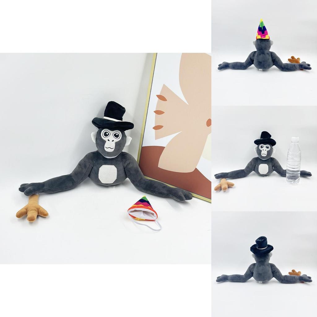 New Gorilla Tag Monke Plush Toy Stuffed Animal Doll With Hat 25cm Tall