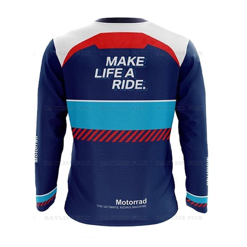 For BMW Motorrad Racing Jerseys 2023 ADVENTURE Riding Sport Travel Long T-Shirt Summer Blue Motorcycle Team Anti-UV Do Not Fade
