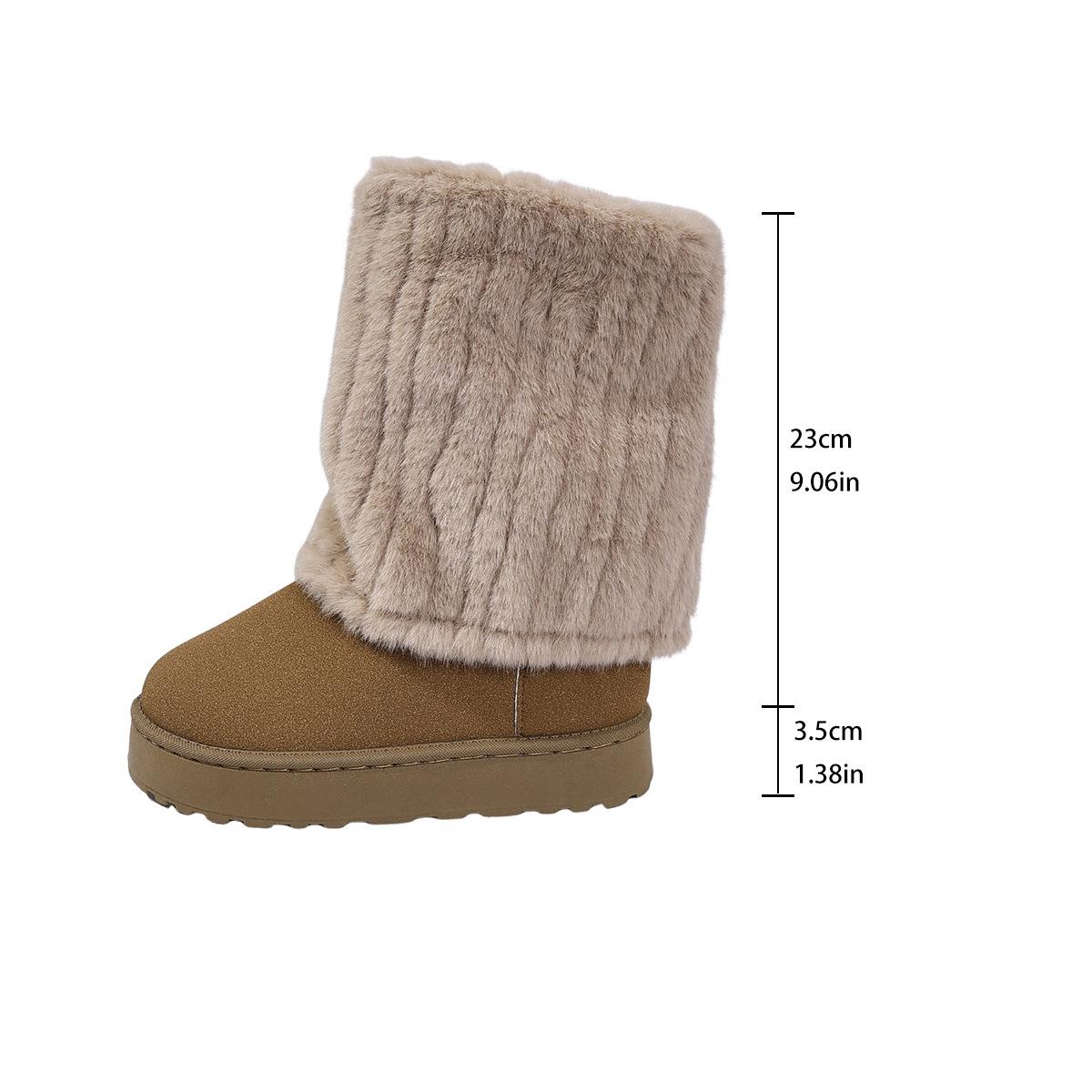 

Foreign trade winter new snow boots long tube thick bottom piled thickened thermal cotton boots sleeve snow boots women 44 верблюд