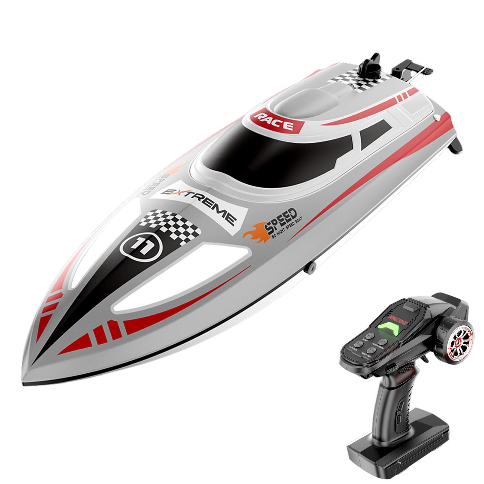 

30KM H High Speed Remote Control Boat 2.4GHz Boat for Adults Water Cooling System Low Power Reminder Off Water Sensing серый