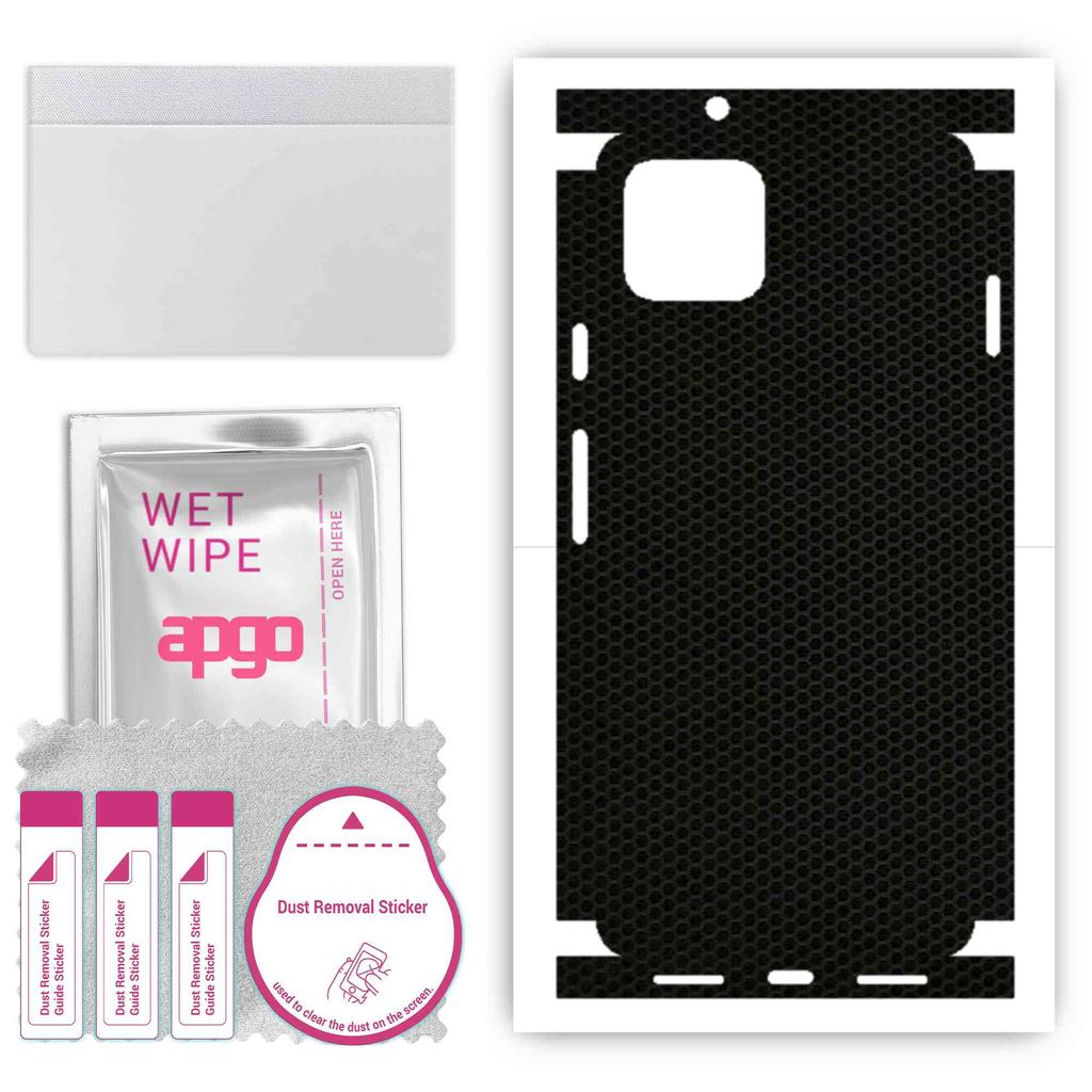 apgo Protective Skin Sticker for the back+sides compatible with Google Pixel 4, Full Wrap Film, Foil, Vinyl - Pattern Matrix