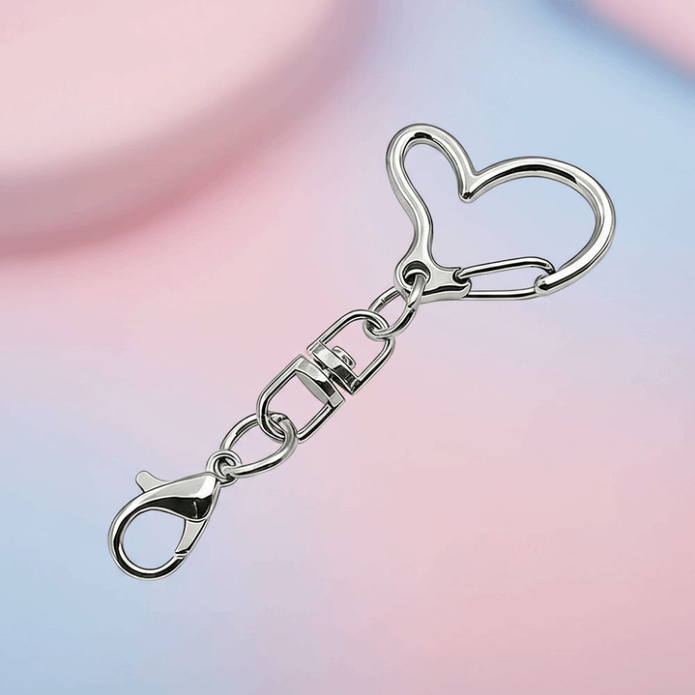 10Pcs Star Heart Keyring Pendant Multi Styles Keychain DIY Accessories Jewelry Findings