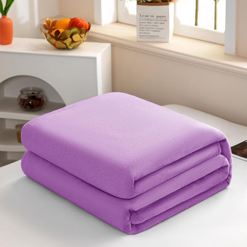 Solid-Color Flannel Blankets, Sofa Throws, Coral Fleece, Warm Bed Sheets, Nap Blankets