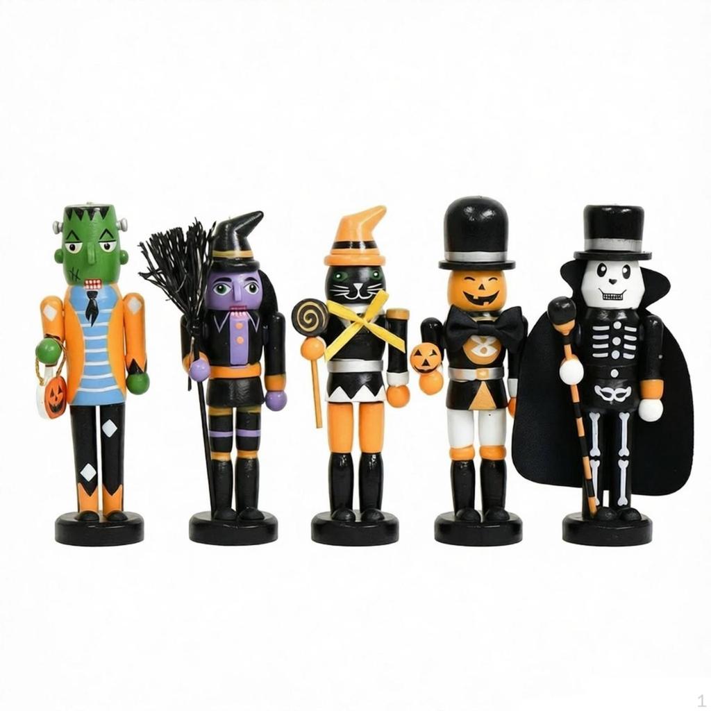 5 kusů Halloweenská figurka louskáčku na ořechy Sváteční louskáčci Strašidelné figurky