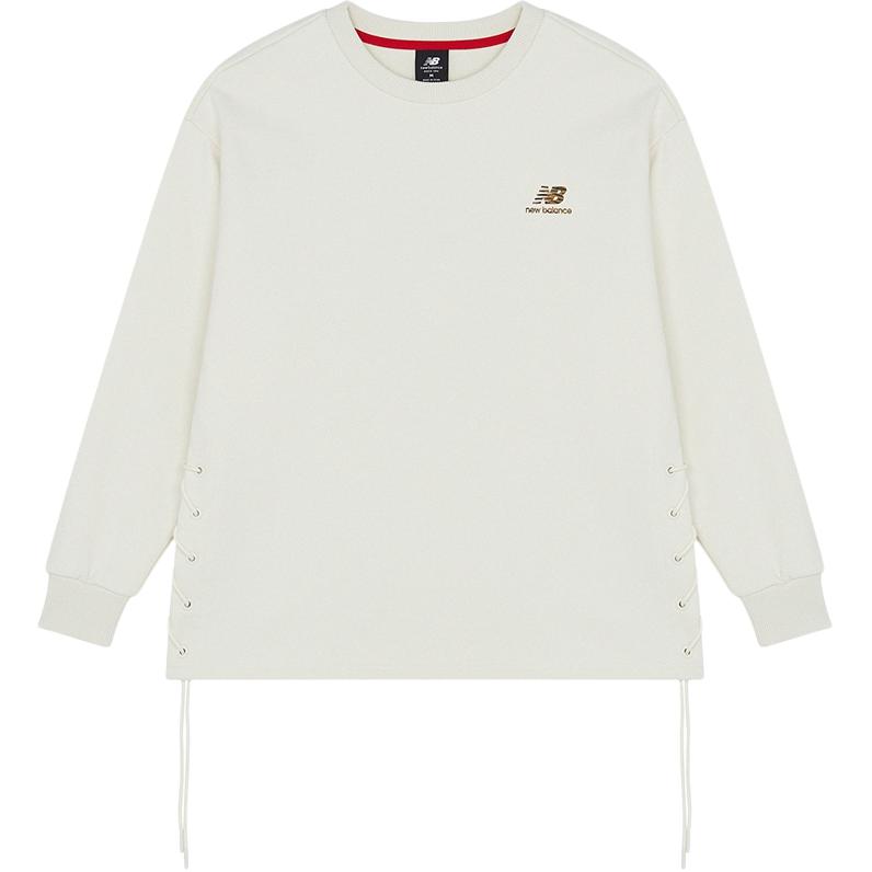 New Balance New Balance CNY Collection Sweatshirts Women s Ecru Crew Neck Moderate Regular AWT21301-IV L