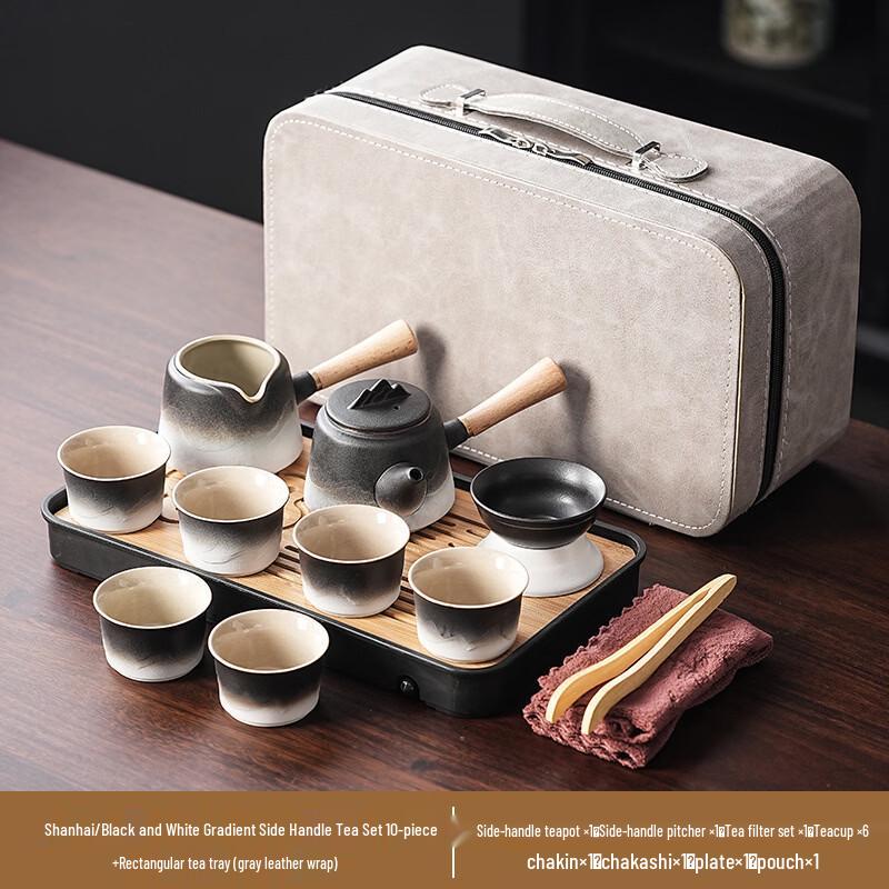 Yipan Ceramic Tea Set with Teapot and Tray