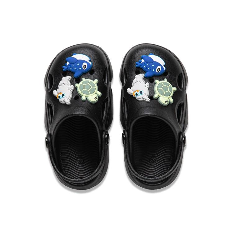 Li Ning Kids EVA Comfortable Fashionable Simple Sandals Kids Sandals Black YKKU010-1