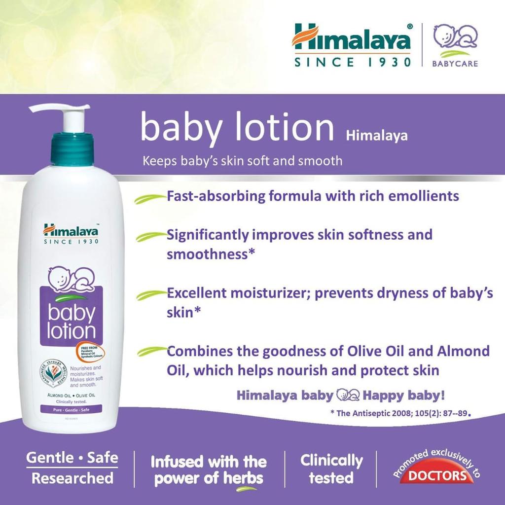 Himalaya Baby Body Lotion 400ml Gentle Moisturizer For Delicate Skin Hydration And Daily Care Suitable For All Skin Types