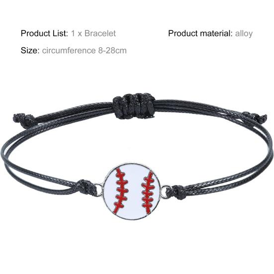 Pulseira esportiva futebol trançado unissex ajustável cera linha pulseira fã presente