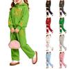 Girls' Printed Hoodie and Sweatpants Set, 2-Piece Casual Outfit for Everyday Wear