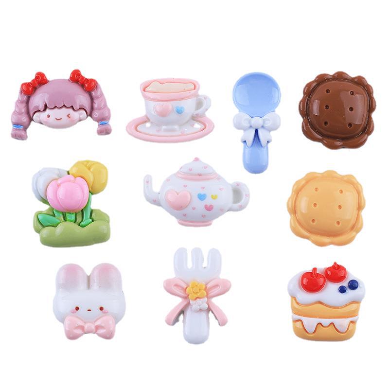 Glossy Handmade Cartoon Girl Resin Charms for Crocs and DIY Jewelry