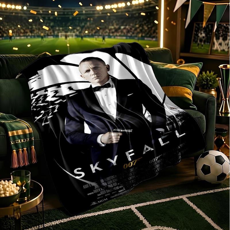 Golden Era Bond 007 Blanket Lightweight Flannel Bedding Blanket Perfect for Travel, Camping, Living Rooms, Offices, Sofas, Fan Christmas Gift