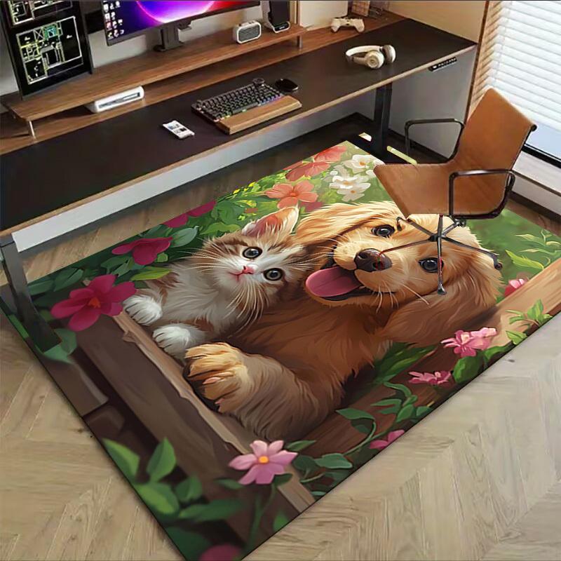 1PC dog cat Extra Large Non Slip Floor carpet, Office, family, bedroom, Studio Large Area Rug Indoor Rugs, Vibrant Colors