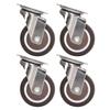 4 Stück robuste Plattenrollen, weiches Gummi, verchromt, stoßfest, 5,1 cm Lenkrollen für Möbel
