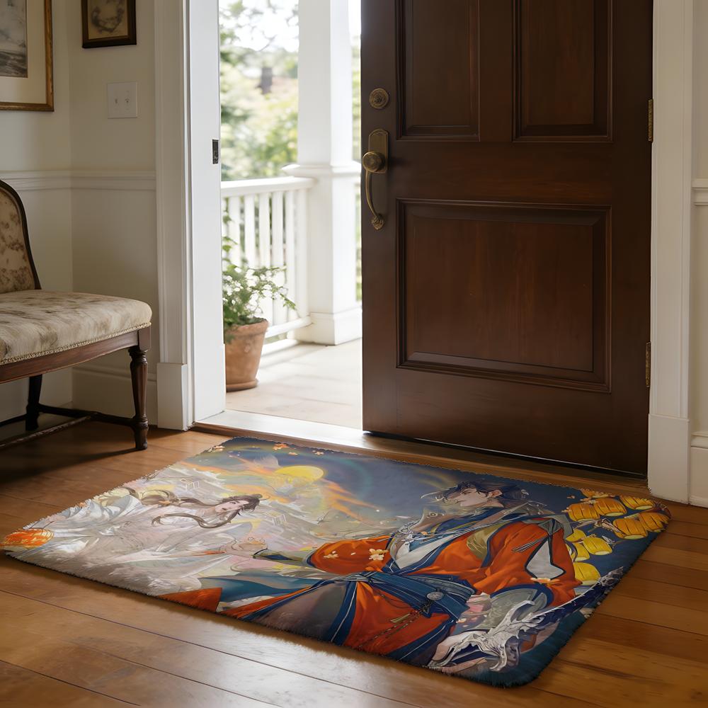 Tian Guan Ci Fu Hua Cheng Xie Lian Anime Floor Mat Soft Flannel Absorbent Mat Non-Slip Rug Home Bedroom Bathroom