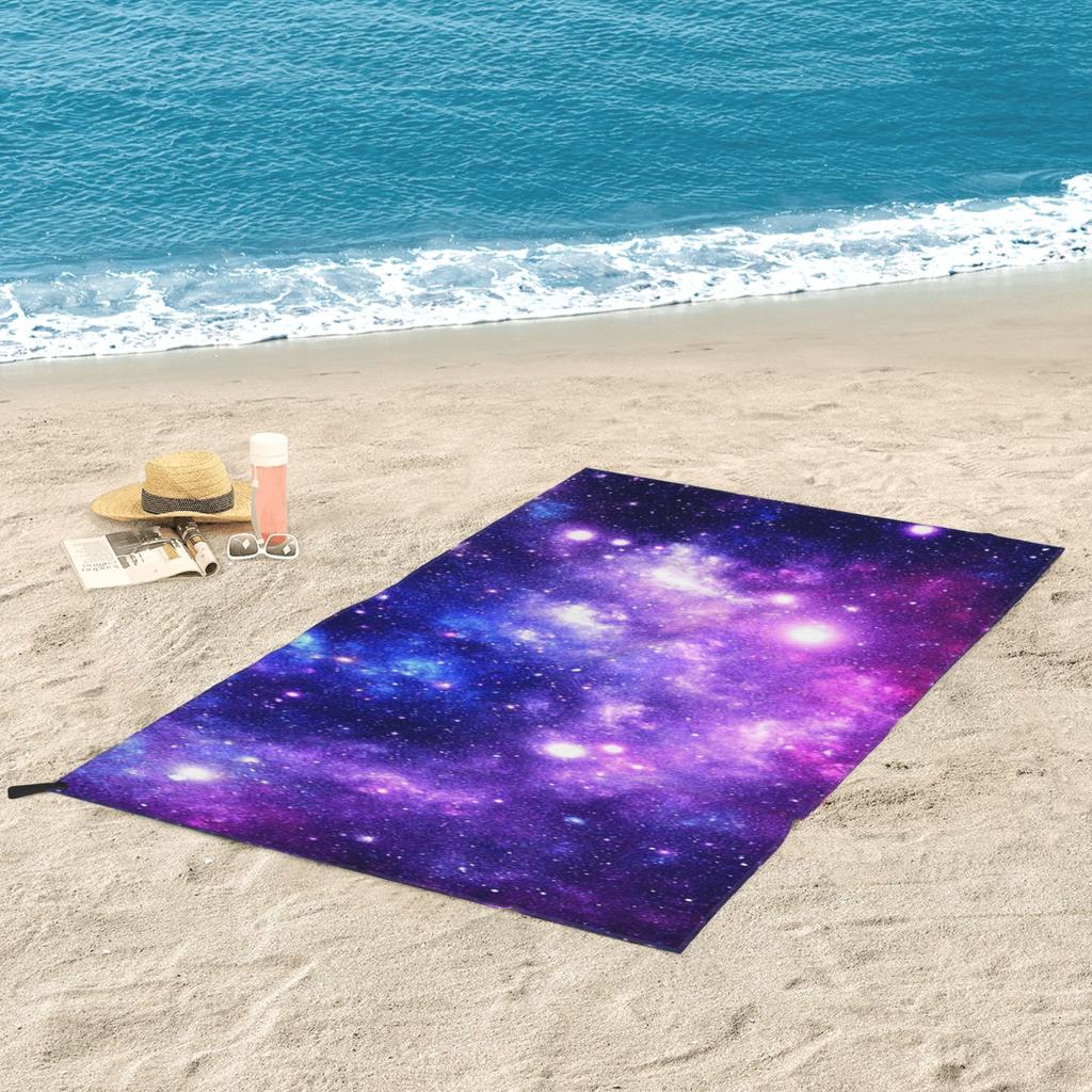 Lila Blaue Galaxie Nebel Strandtuch Weiche Mikrofaser Schnelltrocknend Saugfähig Schnelle Handtücher Für Pool