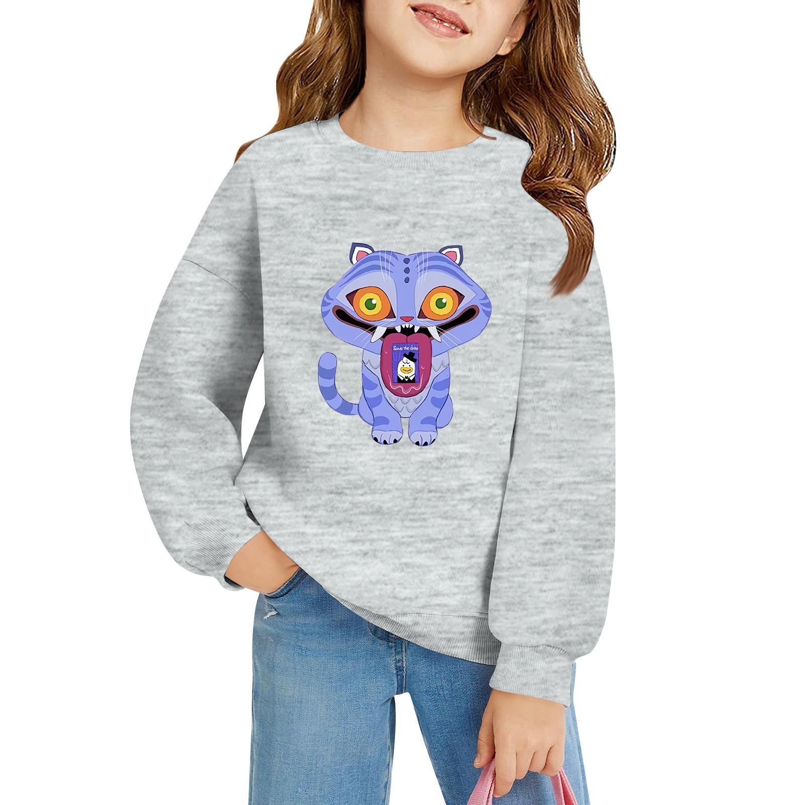 

Детский пуловер свободного кроя с длинным рукавом, с принтом букв и круглым вырезом 130