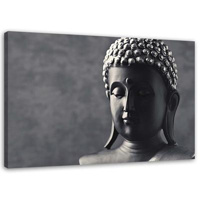 Leinwanddruck, Buddha auf grauem Hintergrund