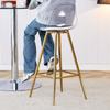2-Piece Set Bar Stools with Transparent Backrest, Gold Frame, High Chair – for Café, Living Room and Bar Area