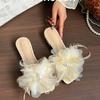 Fashion 2025 New Ladies Shoes Open Toe  Women's Slippers Fashion Outdoor Daily Summer Floral String Bead Solid Best Seller Flat Slippers