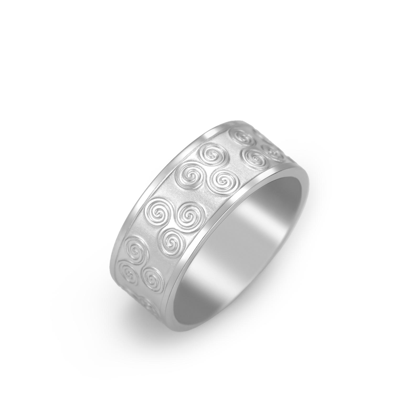 LIKGREAT Stainless Steel Triple Spiral Ring Triskele Triskelion Rings for Men Amulet Vintage Irish Protection Jewelry Gift 7